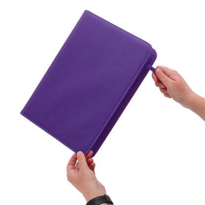 BCW Z-Folio 9-Pocket Album - Purple – in-use view