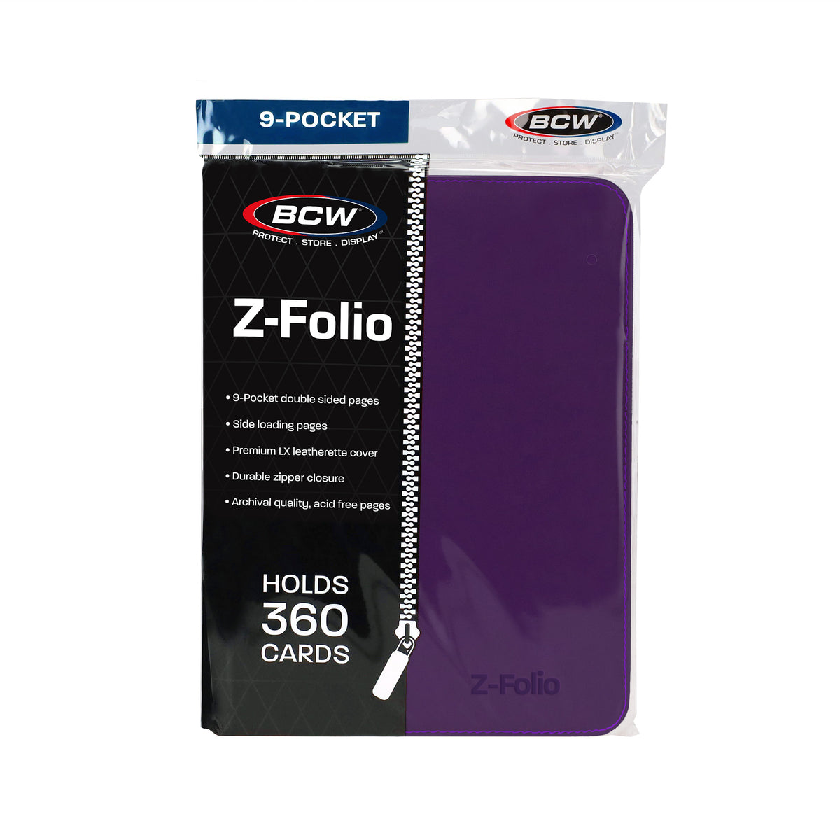 BCW Z-Folio 9-Pocket Album - Purple – front product view