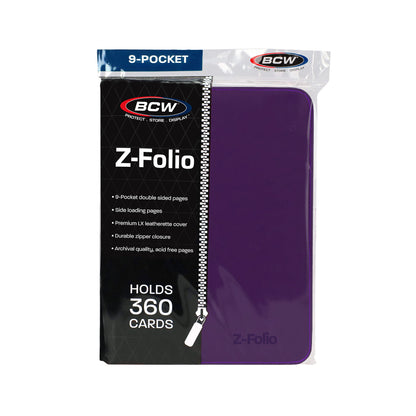 BCW Z-Folio 9-Pocket Album - Purple – front product view