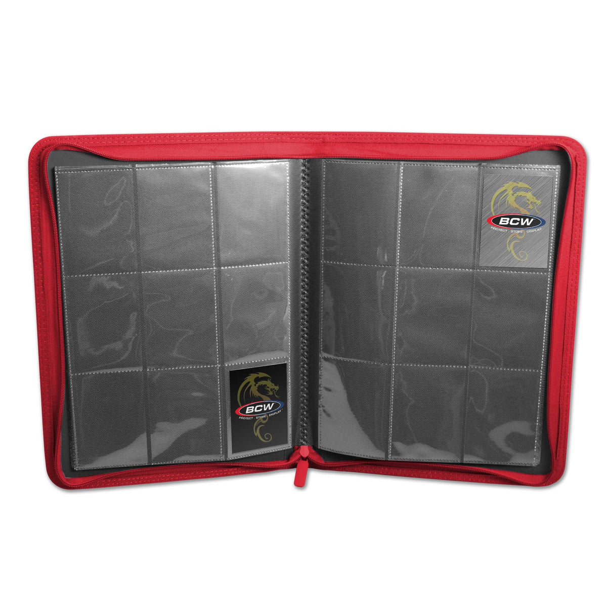 BCW Z-Folio 9-Pocket Album - Red – open view