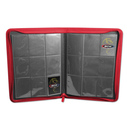 BCW Z-Folio 9-Pocket Album - Red – open view