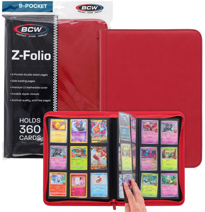 BCW Z-Folio 12-Pocket Lx Album - Red – front product view