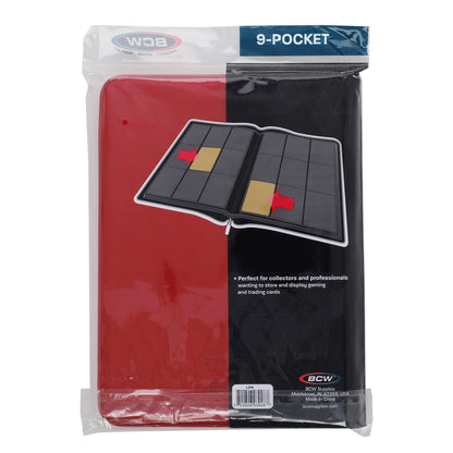 BCW Z-Folio 9-Pocket Album - Red – rear view