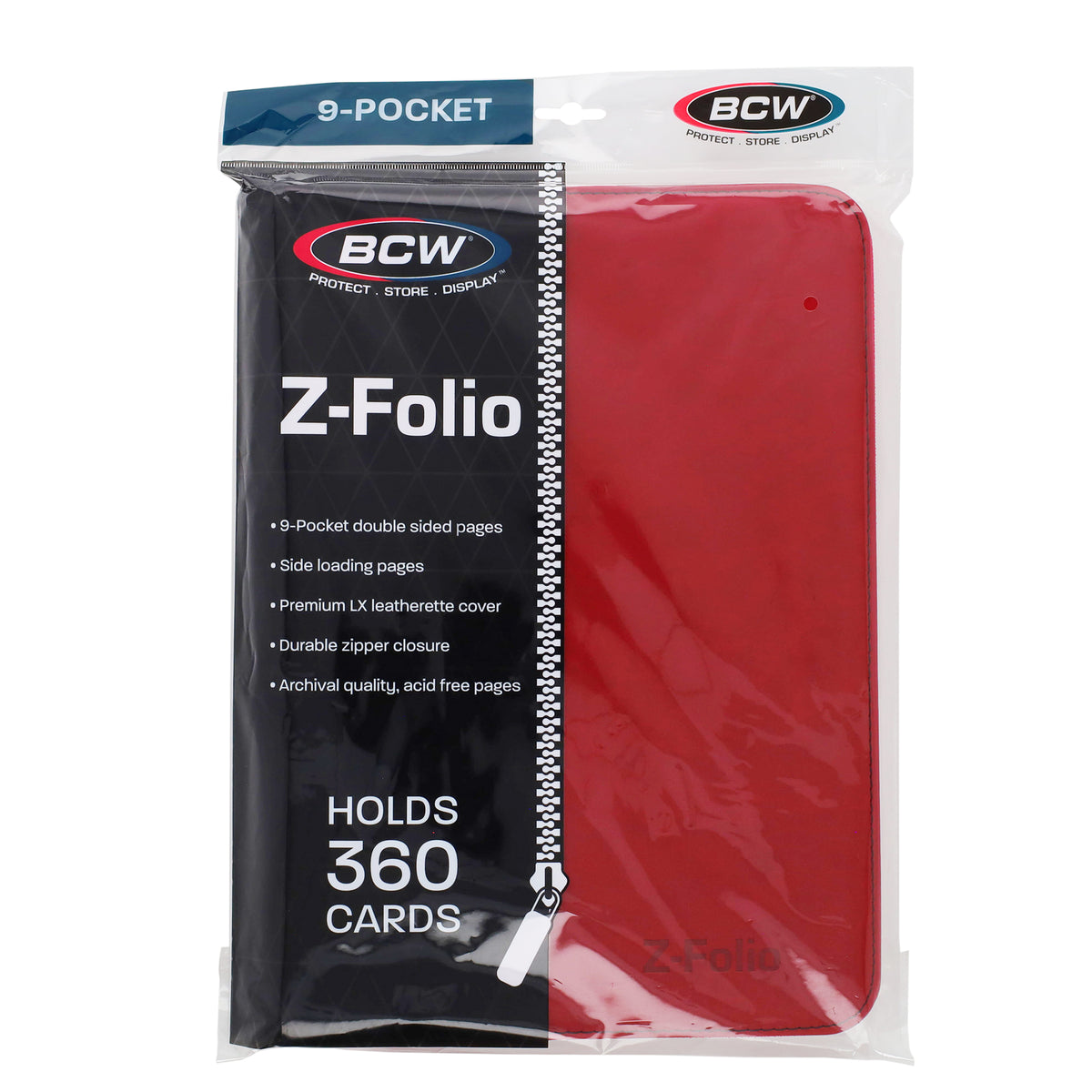 BCW Z-Folio 9-Pocket Album - Red – front product view