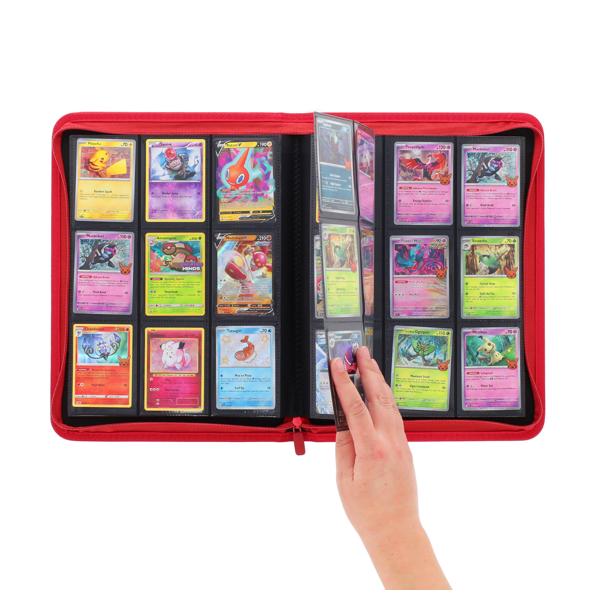 BCW Z-Folio 9-Pocket Album - Red – in-use view