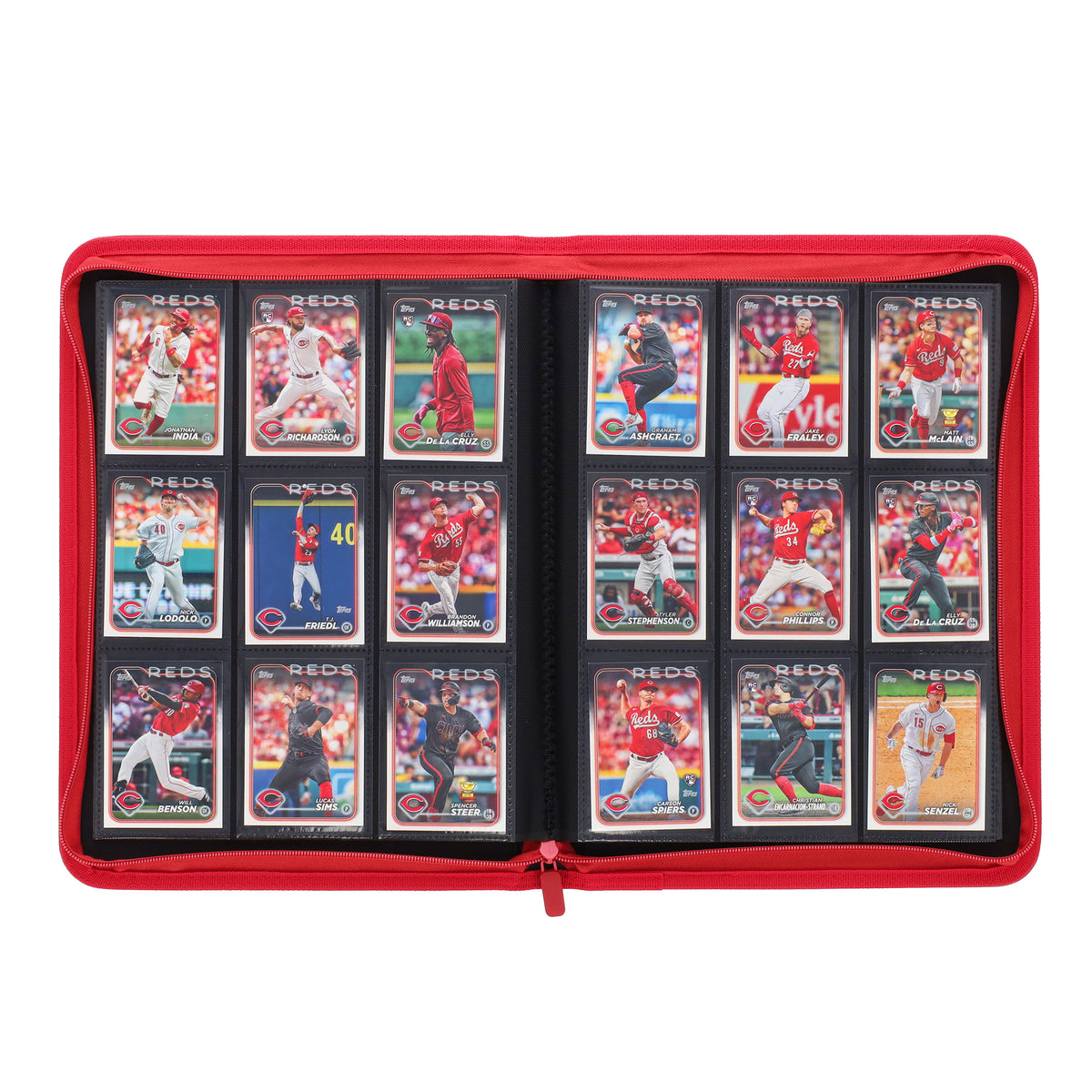 BCW Z-Folio 9-Pocket Album - Red – open view
