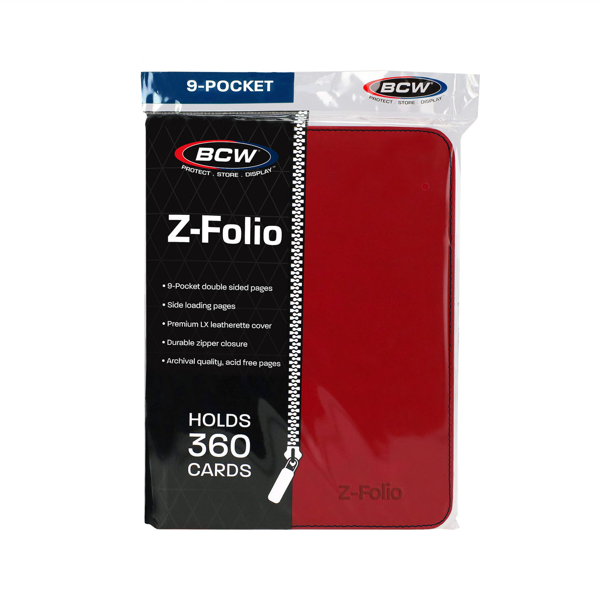 BCW Z-Folio 9-Pocket Album - Red – front product view
