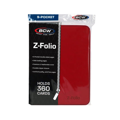 BCW Z-Folio 9-Pocket Album - Red – front product view