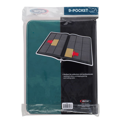 BCW Z-Folio 9-Pocket Album - Teal – rear view