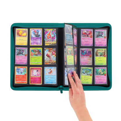 BCW Z-Folio 9-Pocket Album - Teal – in-use view