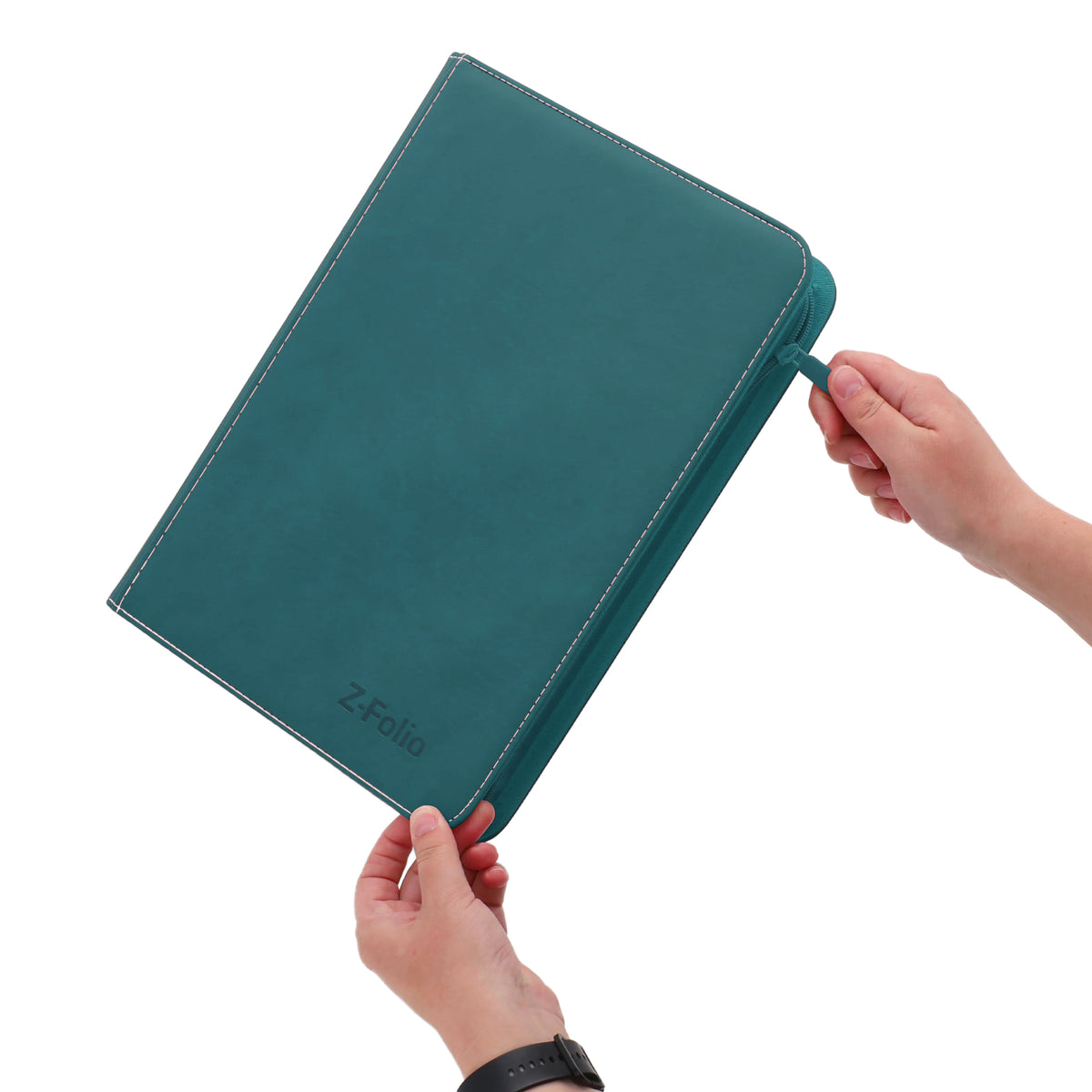 BCW Z-Folio 9-Pocket Album - Teal – in-use view