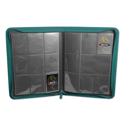 BCW Z-Folio 9-Pocket Album - Teal – open view