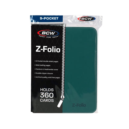 BCW Z-Folio 9-Pocket Album - Teal – front product view