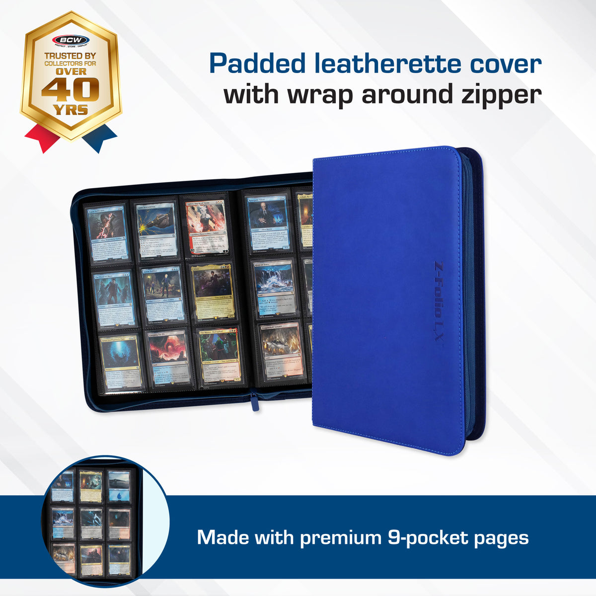 BCW Z-Folio 9-Pocket Album - Blue – dimensions and specifications