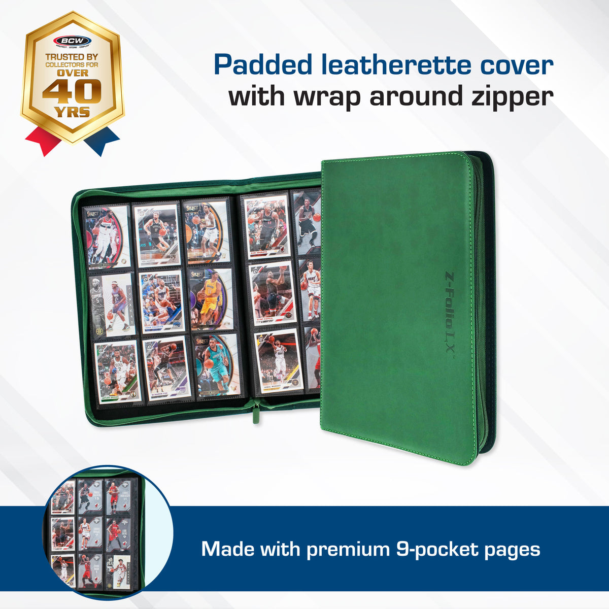 BCW Z-Folio 9-Pocket Album - Green – dimensions and specifications