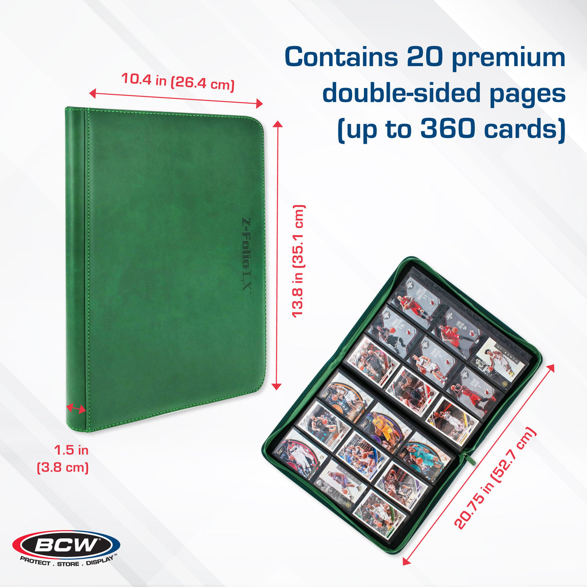 BCW Z-Folio 9-Pocket Album - Green – dimensions and specifications