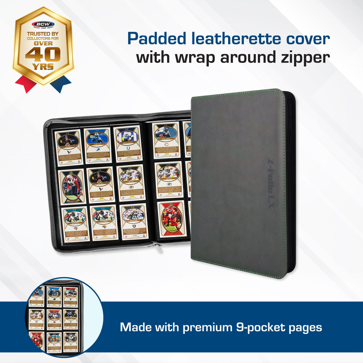 BCW Z-Folio 9-Pocket Album - Gray – dimensions and specifications