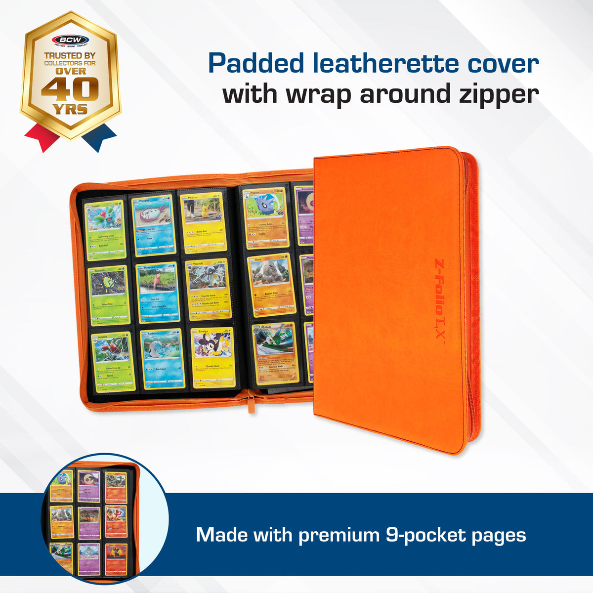 BCW Z-Folio 9-Pocket Album - Orange – dimensions and specifications