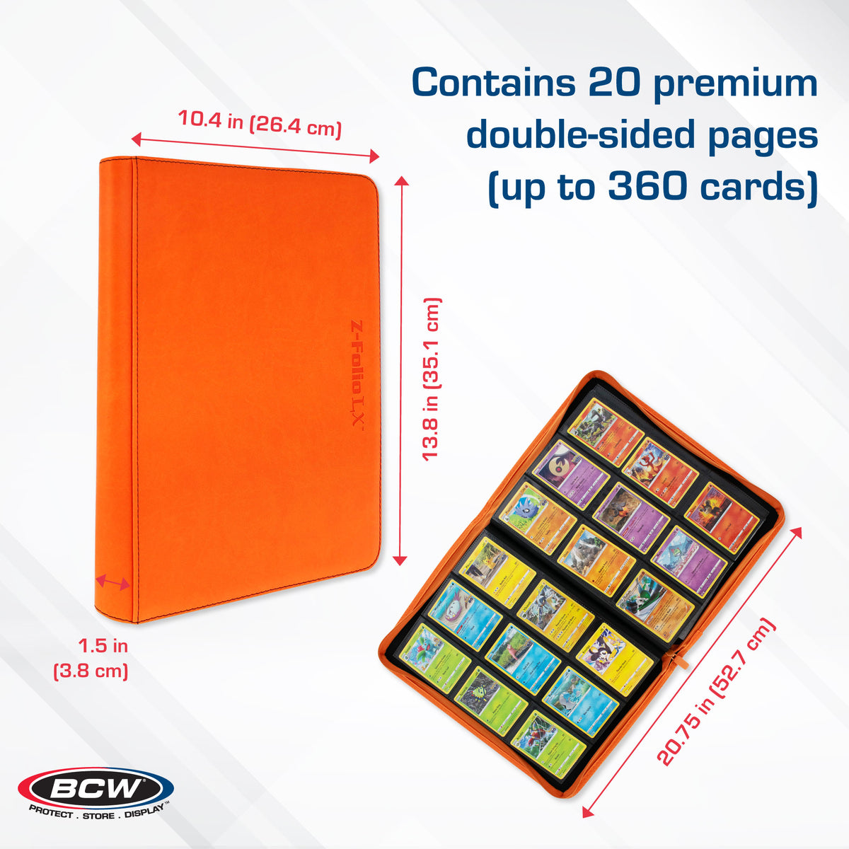 BCW Z-Folio 9-Pocket Album - Orange – dimensions and specifications