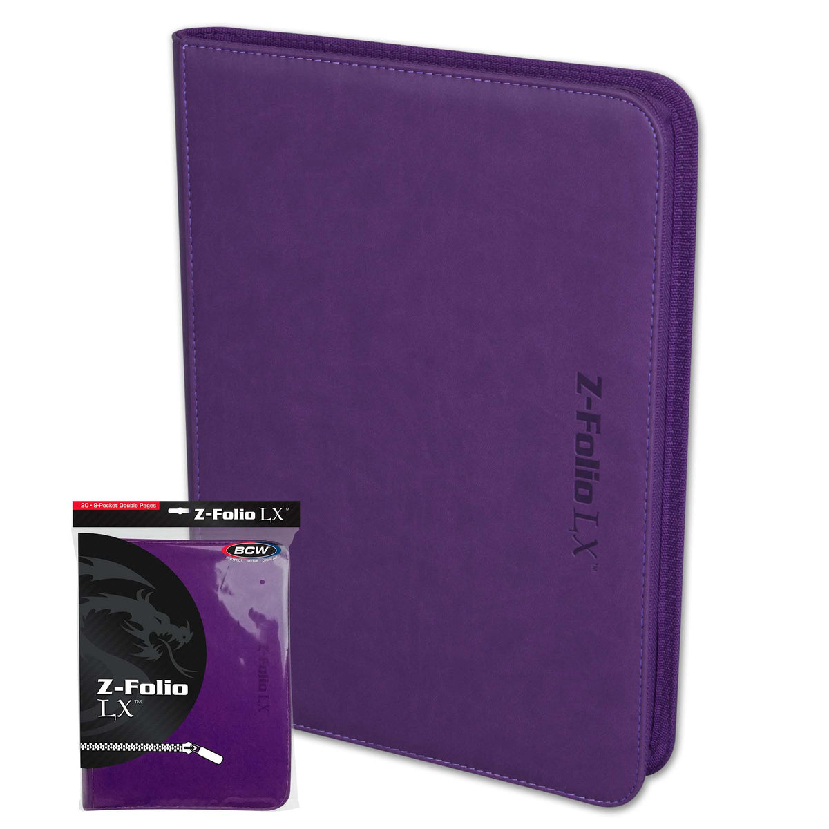 BCW Z-Folio 9-Pocket Album - Purple – front product view