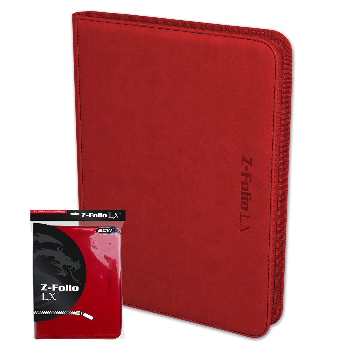 BCW Z-Folio 9-Pocket Album - Red – front product view