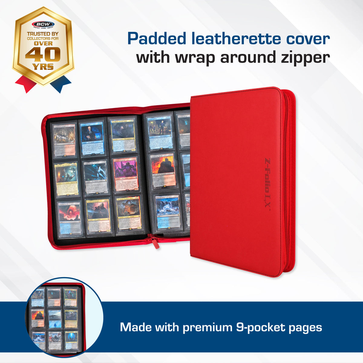 BCW Z-Folio 9-Pocket Album - Red – dimensions and specifications