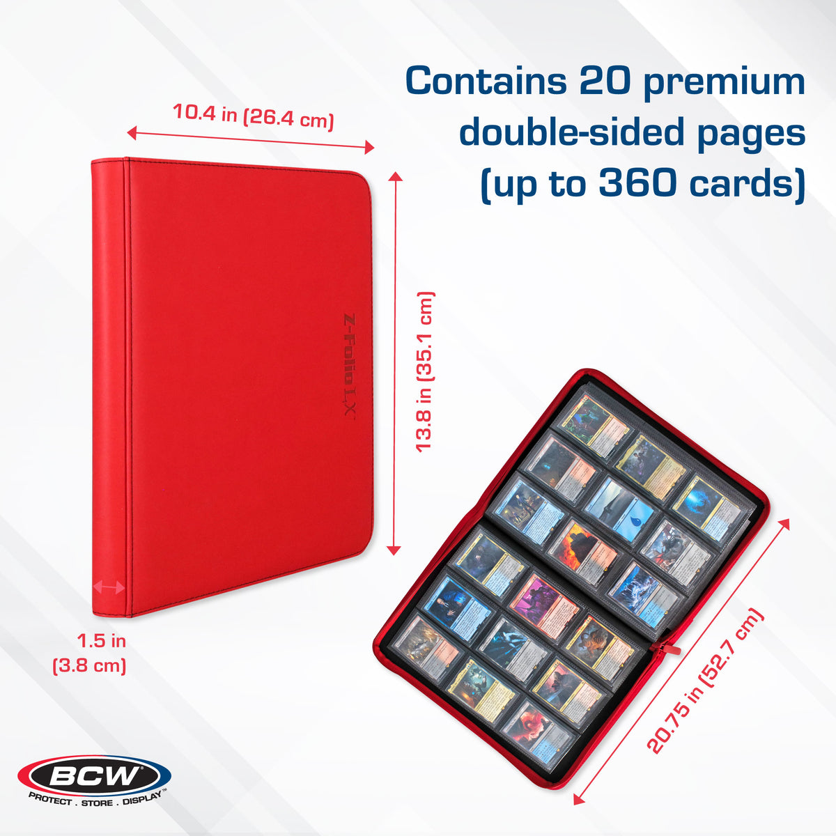 BCW Z-Folio 9-Pocket Album - Red – dimensions and specifications