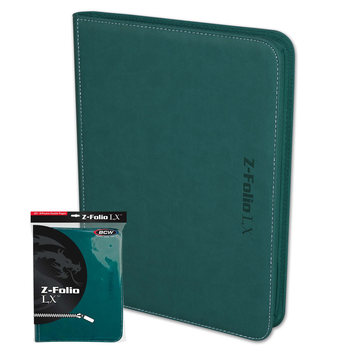 BCW Z-Folio 9-Pocket Album - Teal – front product view