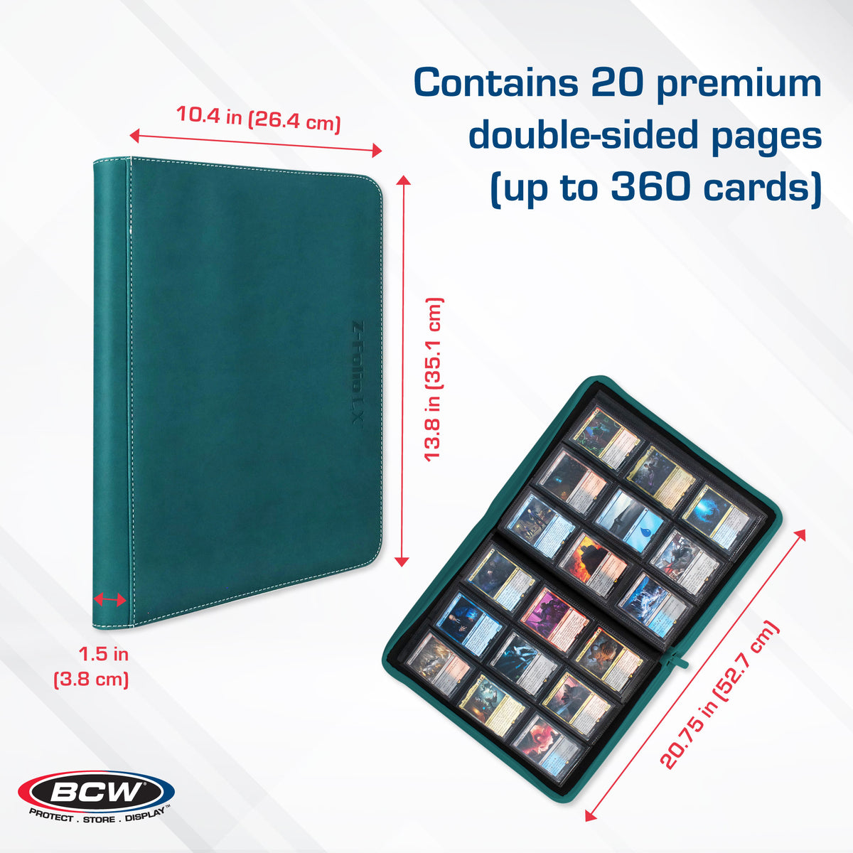 BCW Z-Folio 9-Pocket Album - Teal – dimensions and specifications