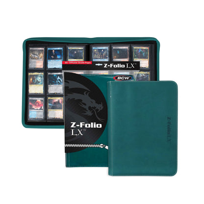 BCW Z-Folio 9-Pocket Album - Teal – front product view