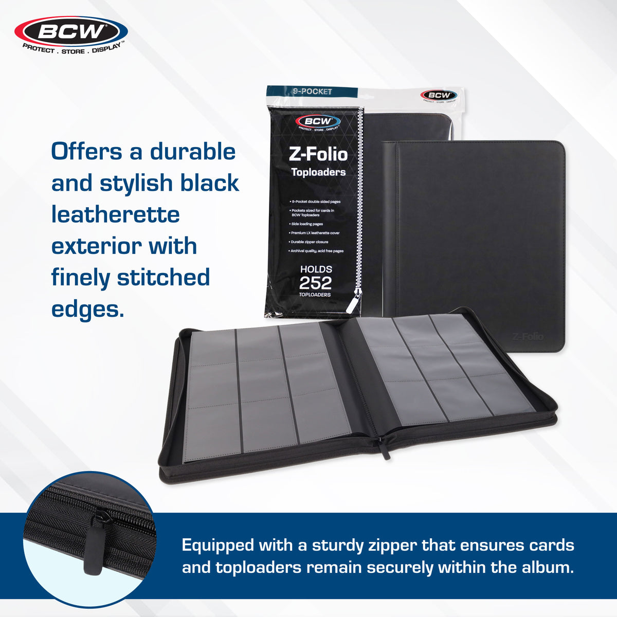 BCW Z-Folio 9-Pocket Lx Album - Toploaders - Black – dimensions and specifications