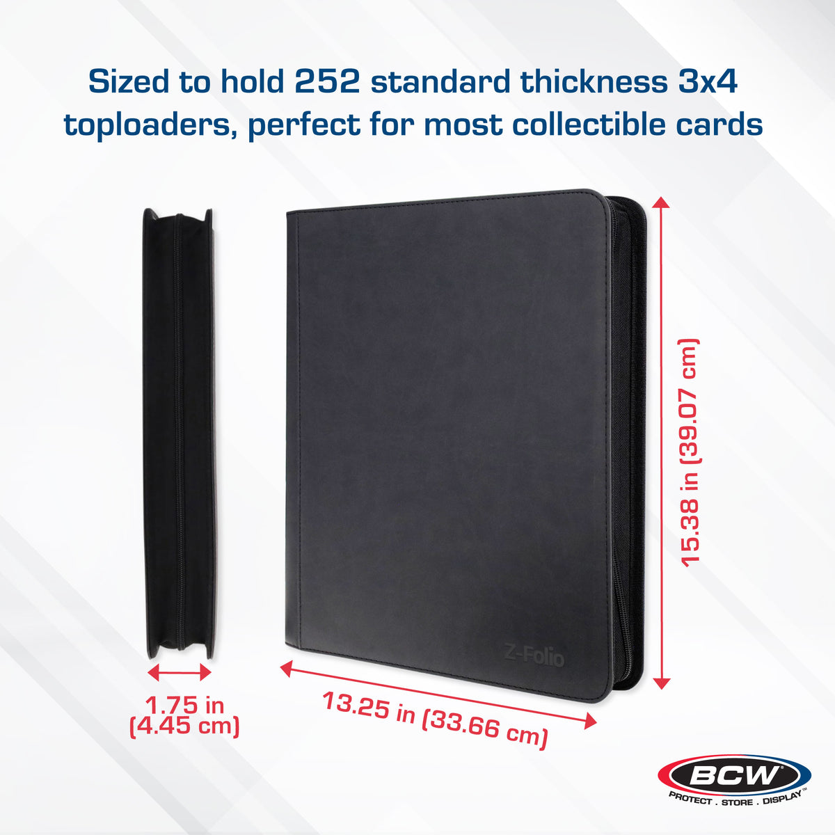 BCW Z-Folio 9-Pocket Lx Album - Toploaders - Black – dimensions and specifications