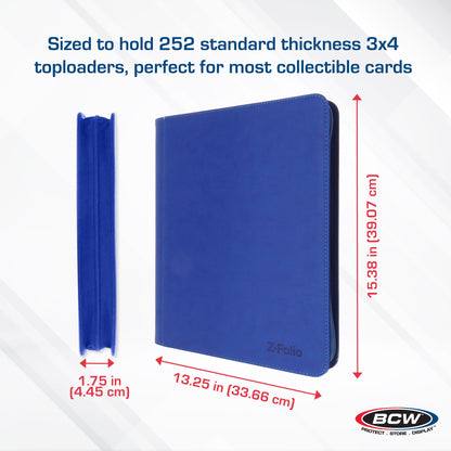 BCW Z-Folio 9-Pocket Lx Album - Toploaders - Blue – dimensions and specifications