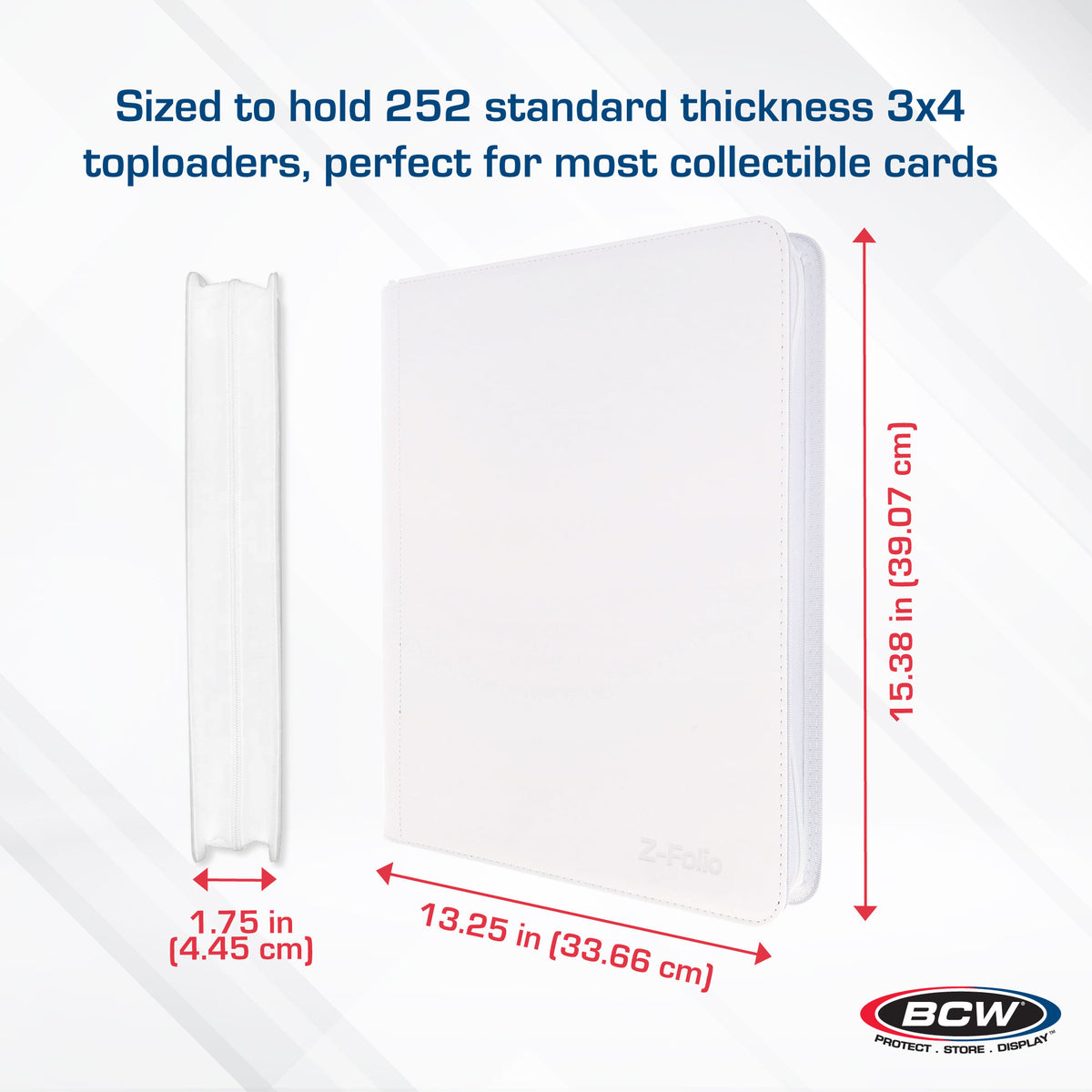 BCW Z-Folio 9-Pocket Lx Album - Toploaders - White – dimensions and specifications