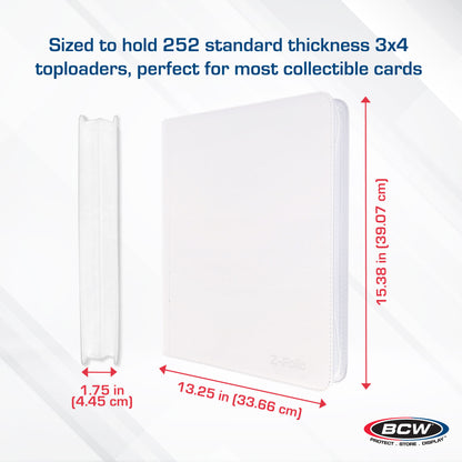 BCW Z-Folio 9-Pocket Lx Album - Toploaders - White – dimensions and specifications