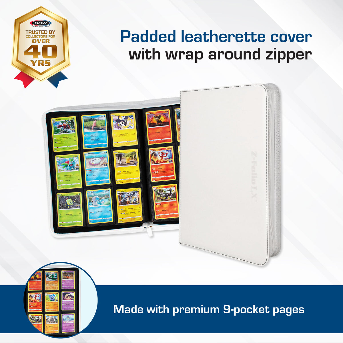 BCW Z-Folio 9-Pocket Album - White – dimensions and specifications