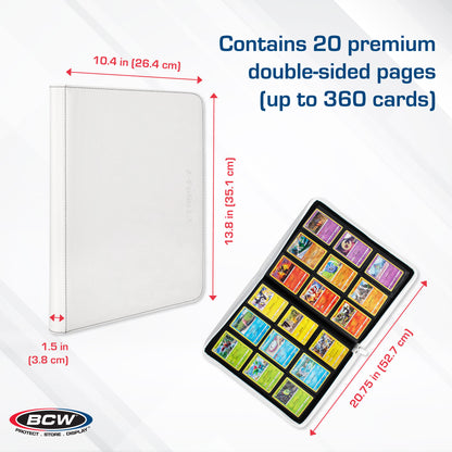 BCW Z-Folio 9-Pocket Album - White – dimensions and specifications