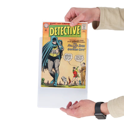 BCW Rigid Silver-Age Comic Book Protector – in-use view