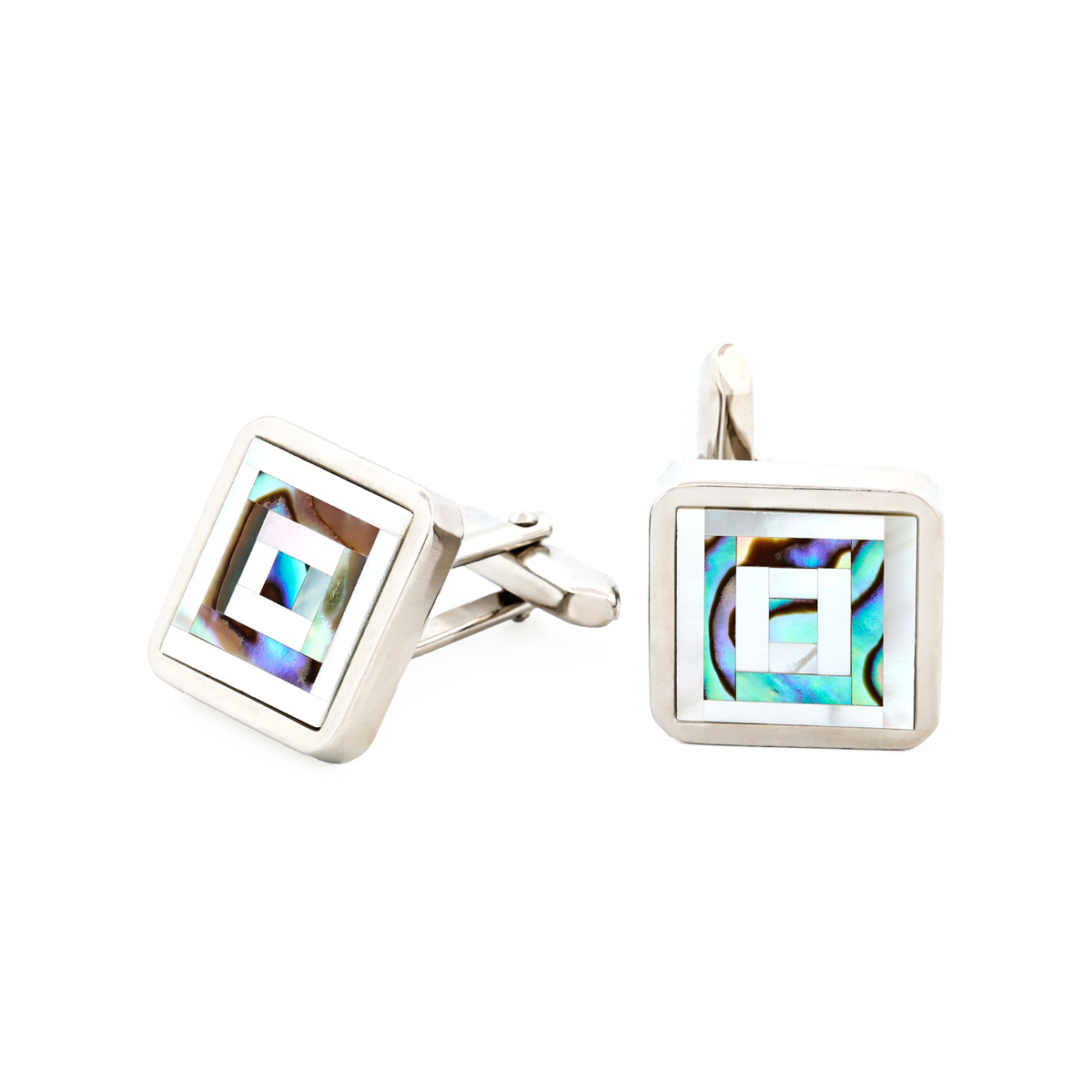 Abalone Mother Of Pearl Plated Cufflinks