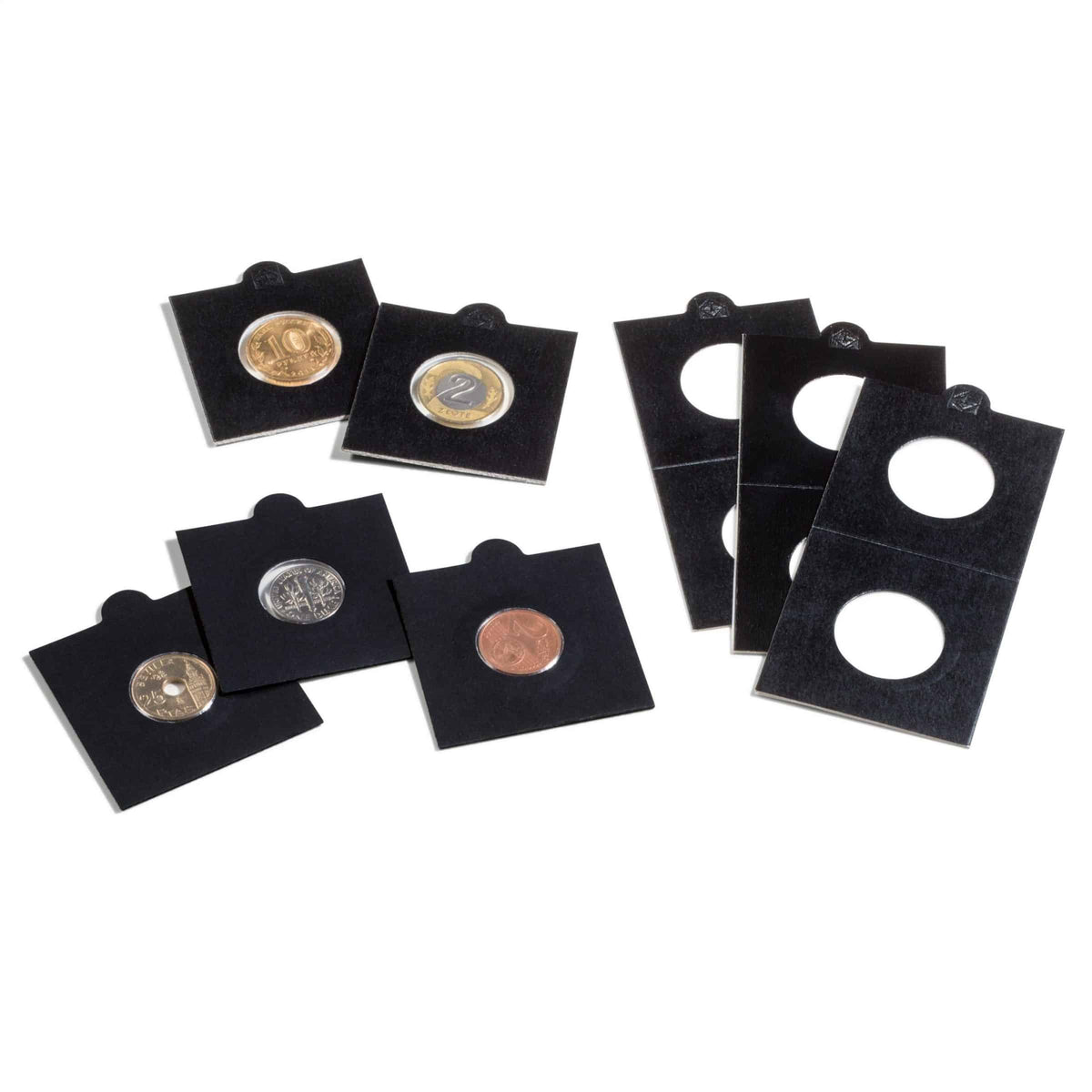 MATRIX coin holders, black, inside diameter 37,5mm, self-adhesive, pack of 100