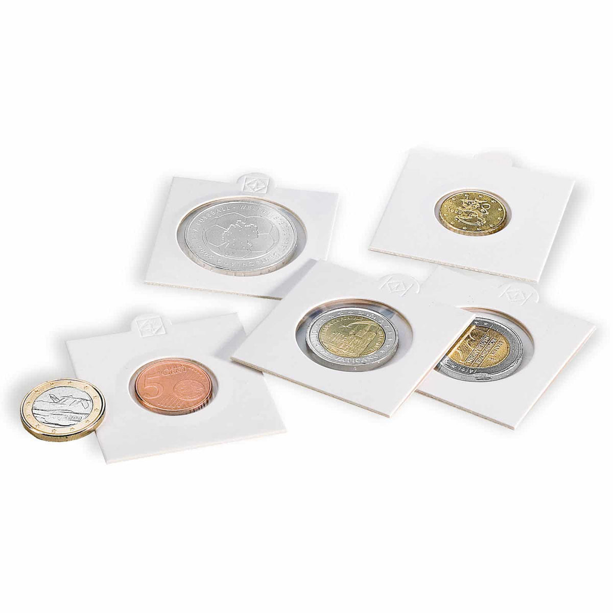MATRIX coin holders, white, inside diameter 35mm, self-adhesive, pack of 25