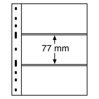 Plastic pockets OPTIMA, 3-waydivision, clear