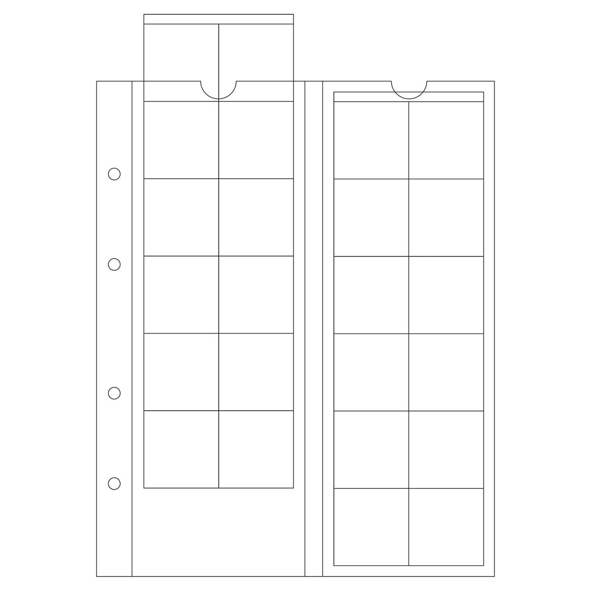 OPTIMA Coin Sheets for 24 coins up to 34mm diameter, clear