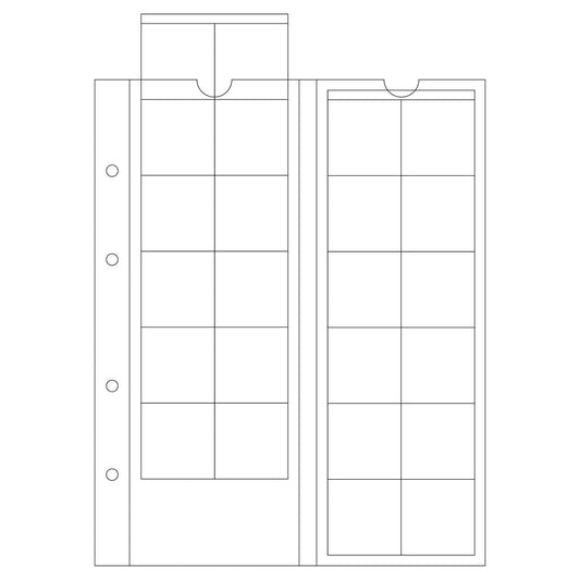 OPTIMA Coin Sheets for 24 coins up to 34mm diameter, clear