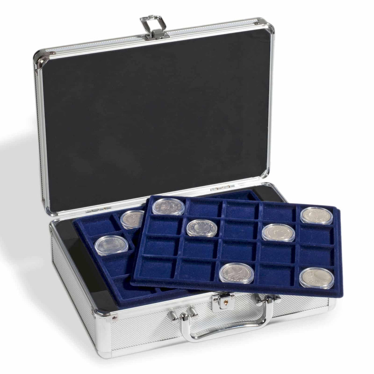 Coin case for 120 10-Euro coins in capsules, includes 6 Coin Trays
