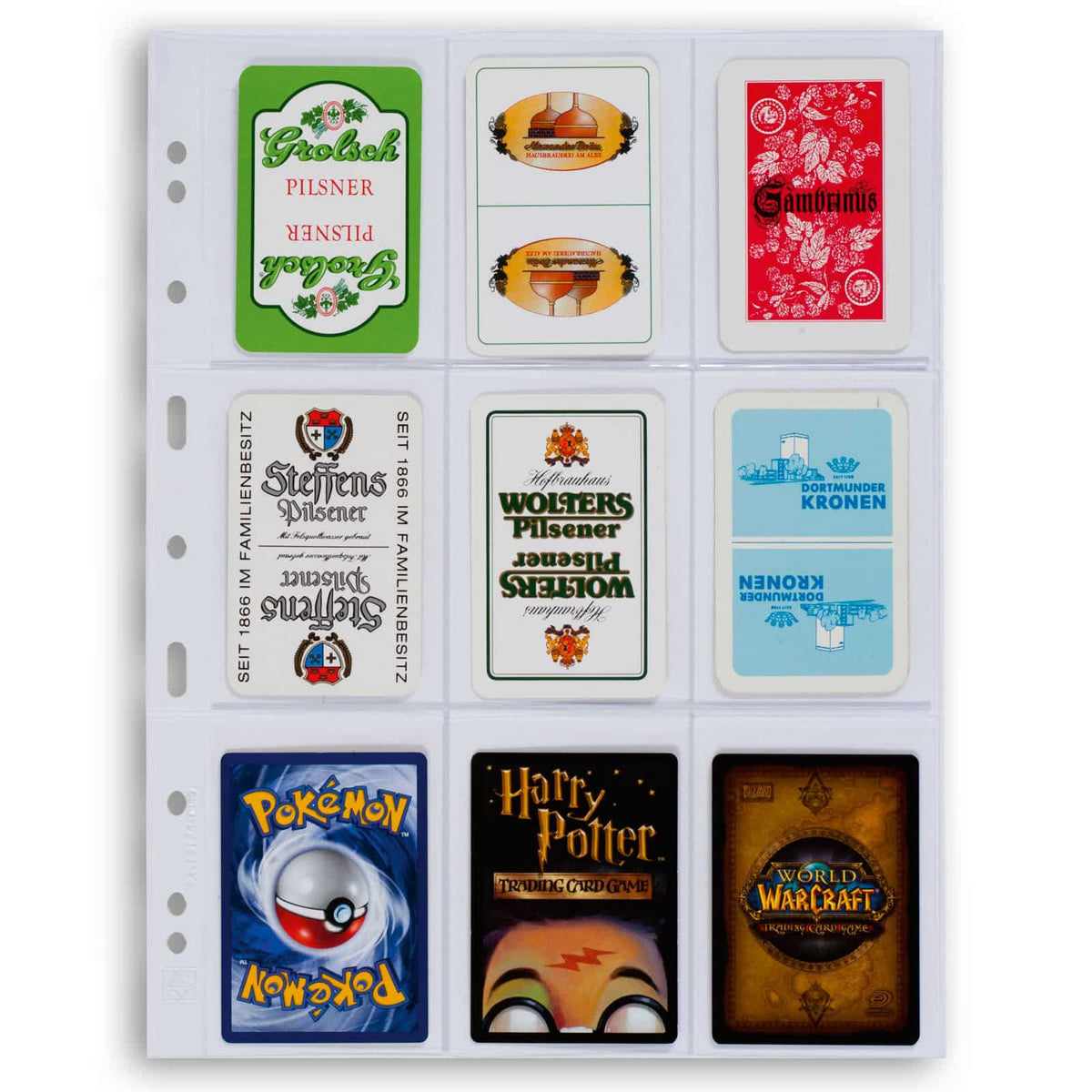 Plastic pockets GRANDE, with 9 pockets, 68x98mm, clear