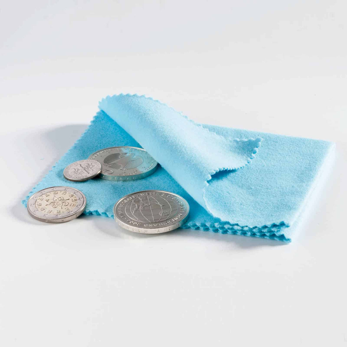 Coin polishing cloth, blue