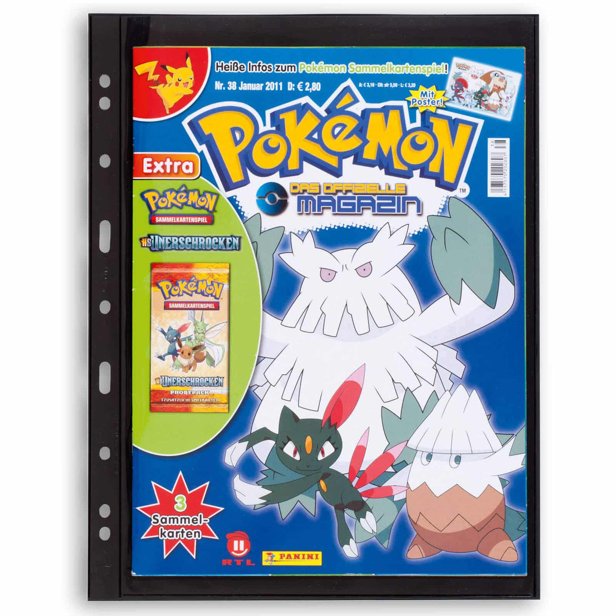 Plastic pockets GRANDE, one-way division, black- double sided