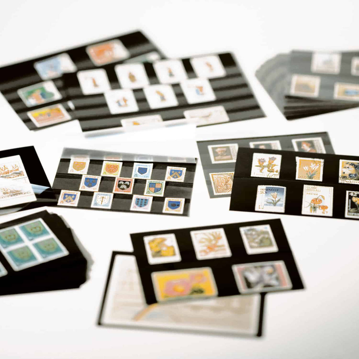 Standard cards PVC 158x113mm,l4 clear strips with cover sheet, black card, 100 per pack
