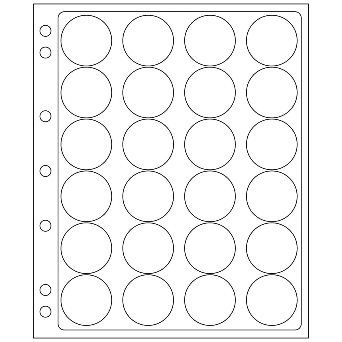 Plastic Sheets ENCAP, clear pockets for 24 coins in capsules with a diameter between 36 and 37mm